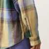 100% Lino Camicia a quadri dal taglio regolare