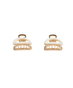 2 mini fermagli per capelli metallizzati