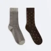 2 paia di calze classiche in 55% modal e 10% cashmere 2 paia di calze classiche in 55% modal e 10% cashmere