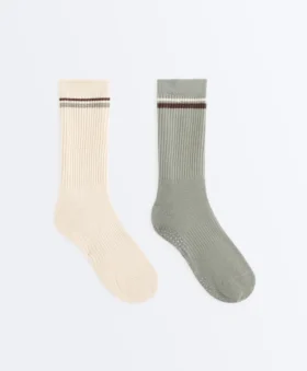2 paia di calze classiche in misto cotone per yoga e pilates
