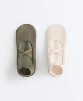 2 paia di calze da sneaker in misto cotone per yoga e pilates con fasce incrociate