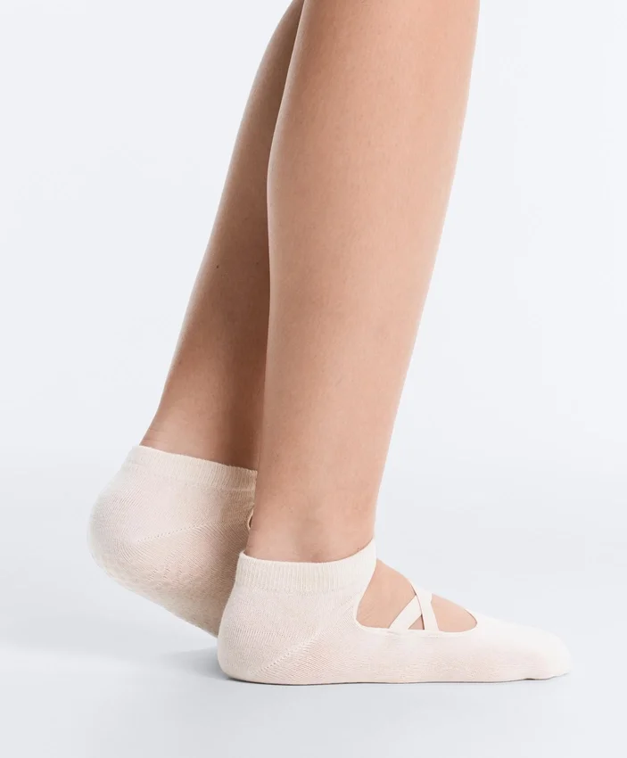 2 paia di calze da sneaker in misto cotone per yoga e pilates con fasce incrociate 2 paia di calze da sneaker in misto cotone per yoga e pilates con fasce incrociate