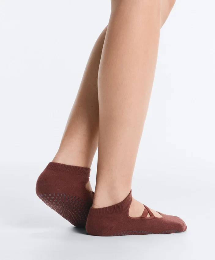2 paia di calze da sneaker in misto cotone per yoga e pilates con fasce incrociate 2 paia di calze da sneaker in misto cotone per yoga e pilates con fasce incrociate
