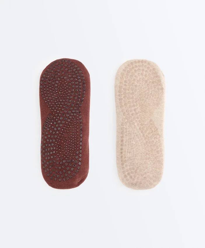 2 paia di calze da sneaker in misto cotone per yoga e pilates con fasce incrociate 2 paia di calze da sneaker in misto cotone per yoga e pilates con fasce incrociate