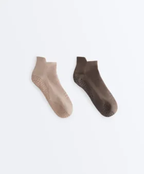 2 paia di calze da sneaker in misto poliammide per yoga e pilates