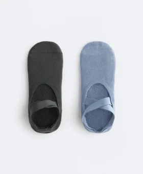 2 paia di calze imbottite in misto cotone per yoga e pilates con fasce incrociate
