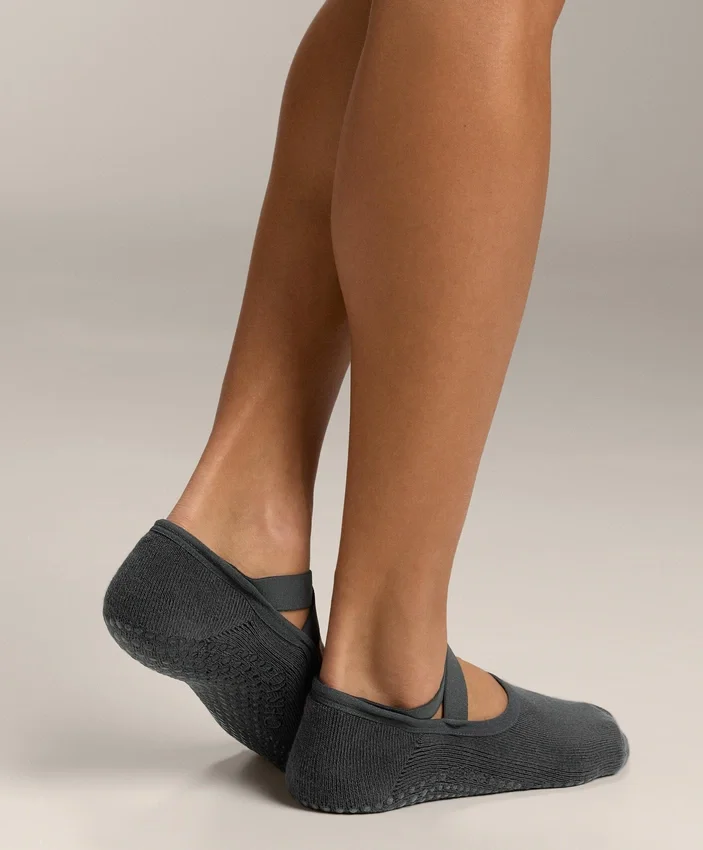 2 paia di calze imbottite in misto cotone per yoga e pilates con fasce incrociate 2 paia di calze imbottite in misto cotone per yoga e pilates con fasce incrociate
