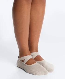 2 paia di calze imbottite in misto cotone per yoga e pilates con fasce incrociate