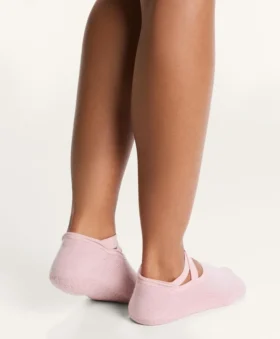 2 paia di calze imbottite in misto cotone per yoga e pilates con fasce incrociate