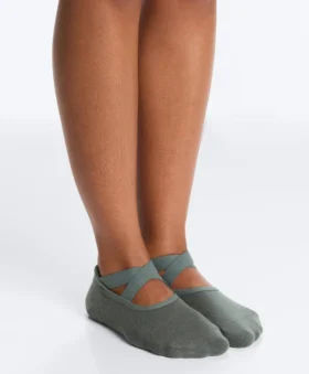 2 paia di calze imbottite in misto cotone per yoga e pilates con fasce incrociate