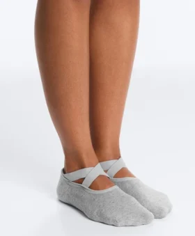 2 paia di calze imbottite in misto cotone per yoga e pilates con fasce incrociate