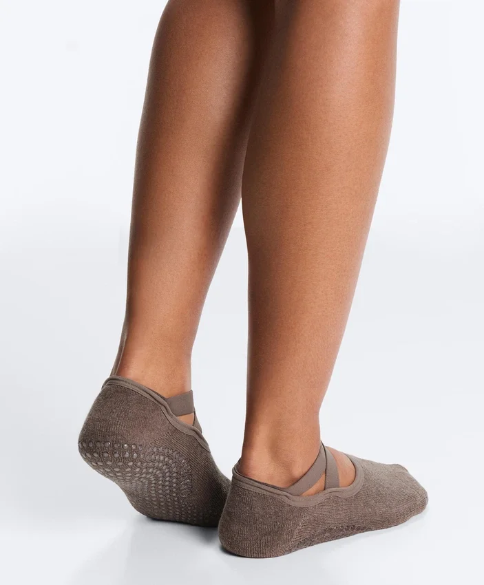 2 paia di calze imbottite in misto cotone per yoga e pilates con fasce incrociate 2 paia di calze imbottite in misto cotone per yoga e pilates con fasce incrociate