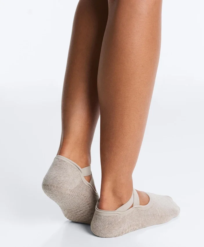 2 paia di calze imbottite in misto cotone per yoga e pilates con fasce incrociate 2 paia di calze imbottite in misto cotone per yoga e pilates con fasce incrociate