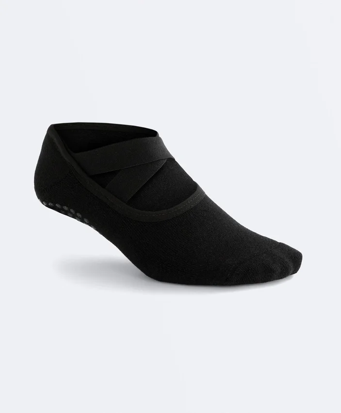 2 paia di calze imbottite in misto cotone per yoga e pilates con fasce incrociate 2 paia di calze imbottite in misto cotone per yoga e pilates con fasce incrociate