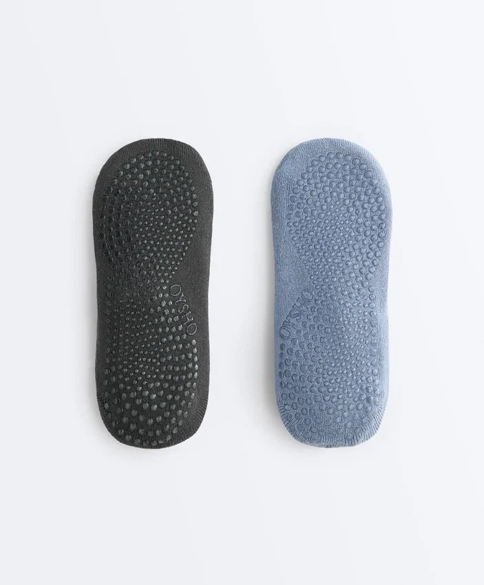 2 paia di calze imbottite in misto cotone per yoga e pilates con fasce incrociate 2 paia di calze imbottite in misto cotone per yoga e pilates con fasce incrociate