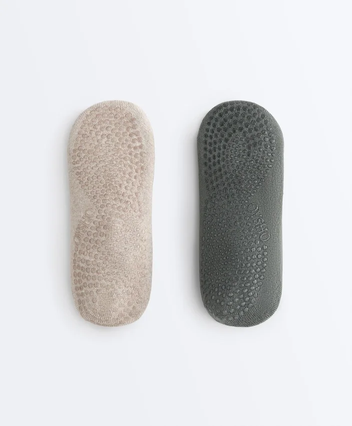 2 paia di calze imbottite in misto cotone per yoga e pilates con fasce incrociate 2 paia di calze imbottite in misto cotone per yoga e pilates con fasce incrociate