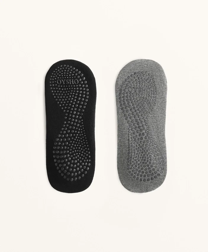 2 paia di calze in misto cotone per yoga e pilates con fasce incrociate 2 paia di calze in misto cotone per yoga e pilates con fasce incrociate
