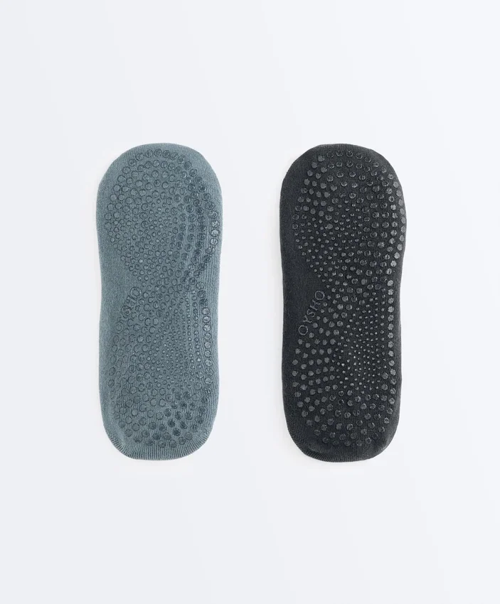 2 paia di calze in misto cotone per yoga e pilates con fasce incrociate 2 paia di calze in misto cotone per yoga e pilates con fasce incrociate