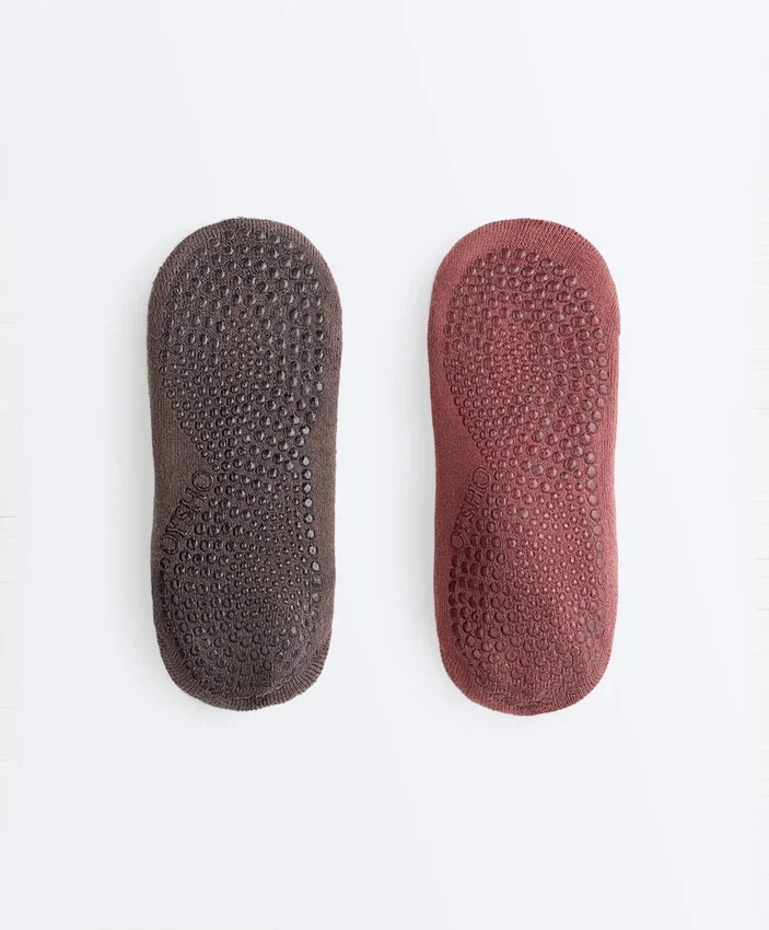 2 paia di calze invisibili imbottite in misto cotone per yoga e pilates con fasce incrociate 2 paia di calze invisibili imbottite in misto cotone per yoga e pilates con fasce incrociate