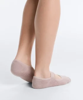 2 paia di calze invisibili imbottite in misto cotone per yoga e pilates con fascia larga