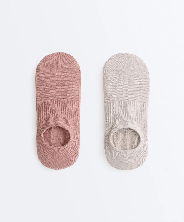 2 paia di calze invisibili in misto cotone per yoga e pilates 2 paia di calze invisibili in misto cotone per yoga e pilates