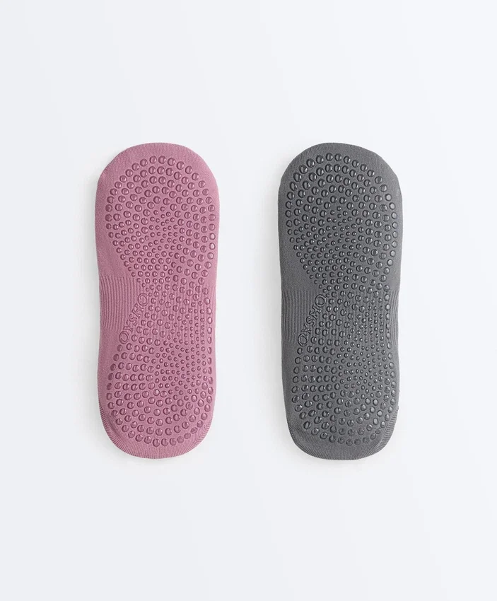 2 paia di calze invisibili in misto poliammide per yoga e pilates con doppio elastico 2 paia di calze invisibili in misto poliammide per yoga e pilates con doppio elastico