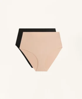 2 slip classici a vita alta con sostegno medio in misto poliammide invisibile