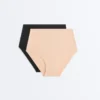 2 slip classici a vita media in misto cotone invisibili
