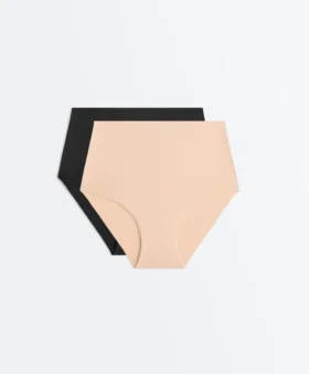 2 slip classici a vita media in misto cotone invisibili