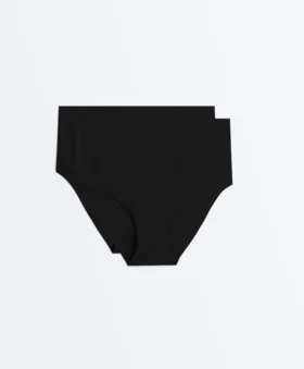 2 slip classici a vita media in misto poliammide invisibile