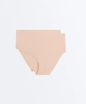 2 slip classici a vita media in misto poliammide invisibile