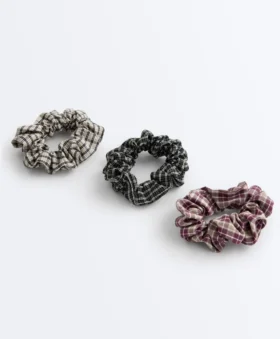 3 grandi Scrunchies per capelli a quadretti