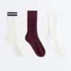 3 paia di calze classiche in misto cotone 3 paia di calze classiche in misto cotone
