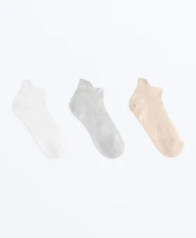 3 paia di calze da sneaker in misto poliammide con linguetta sul tallone