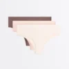 3 slip a vita bassa in misto cotone con logo