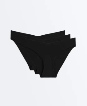 3 slip bikini classici in misto poliammide con taglio a V invisibile