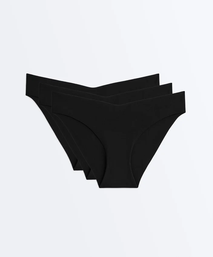 3 slip bikini classici in misto poliammide con taglio a V invisibile 3 slip bikini classici in misto poliammide con taglio a V invisibile