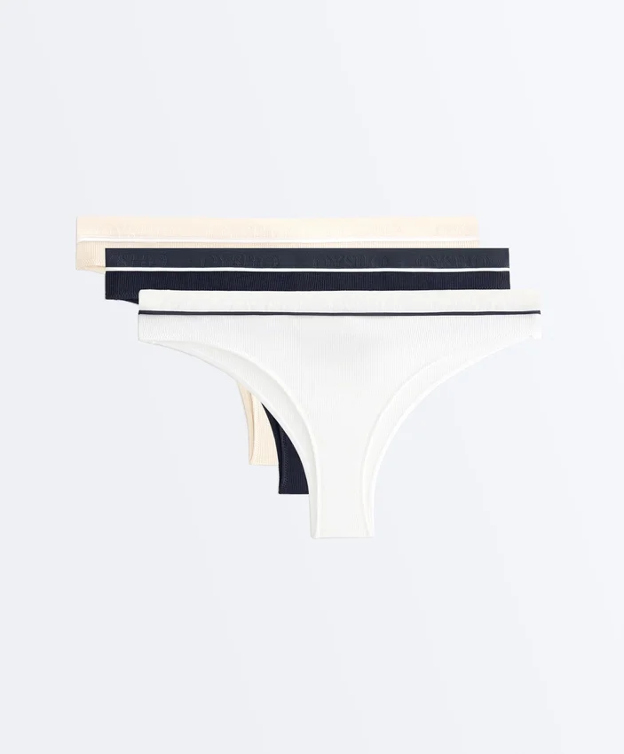 3 slip brasiliani a costine in misto cotone 3 slip brasiliani a costine in misto cotone