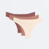3 slip brasiliani con taglio a V in misto modal