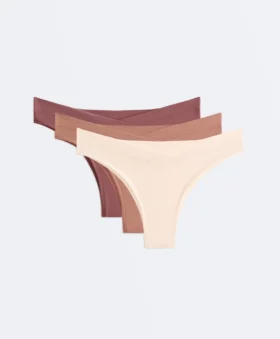 3 slip brasiliani con taglio a V in misto modal