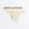 3 slip brasiliani in misto cotone con logo a coste 3 slip brasiliani in misto cotone con logo a coste