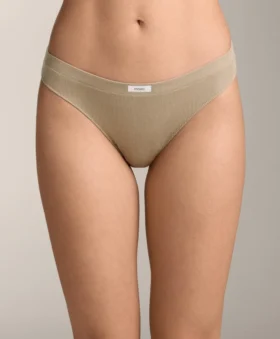 3 slip brasiliani in misto cotone con logo a coste