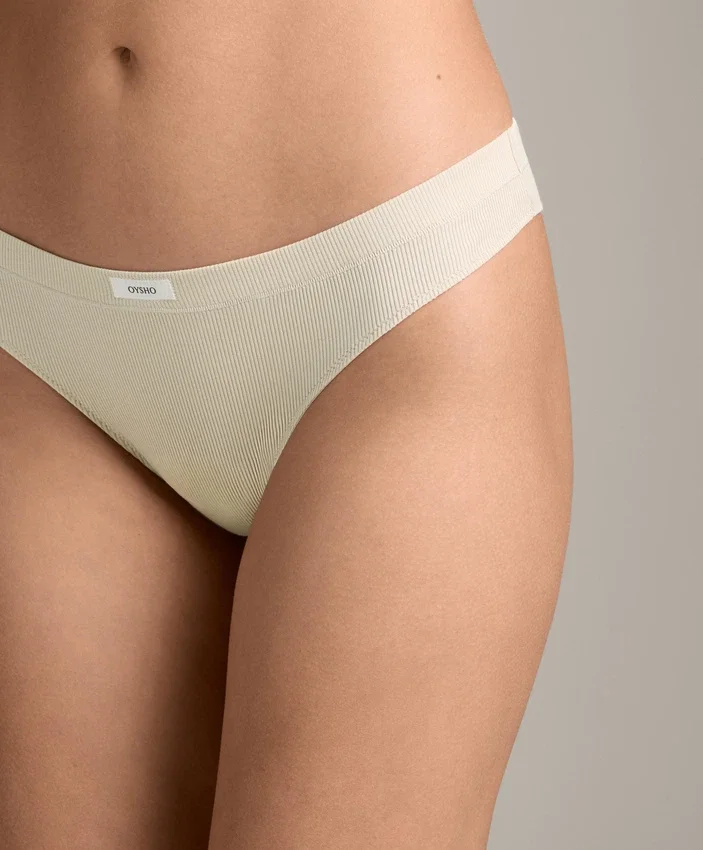 3 slip brasiliani in misto cotone con logo a coste 3 slip brasiliani in misto cotone con logo a coste