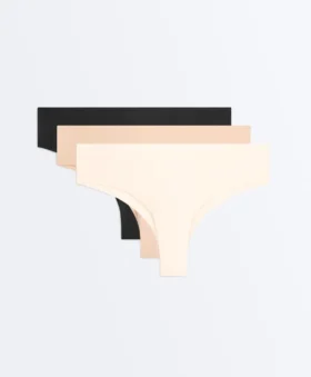 3 slip brasiliani in misto cotone senza cuciture