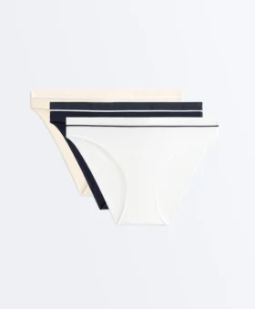 3 slip classici a costine in misto cotone