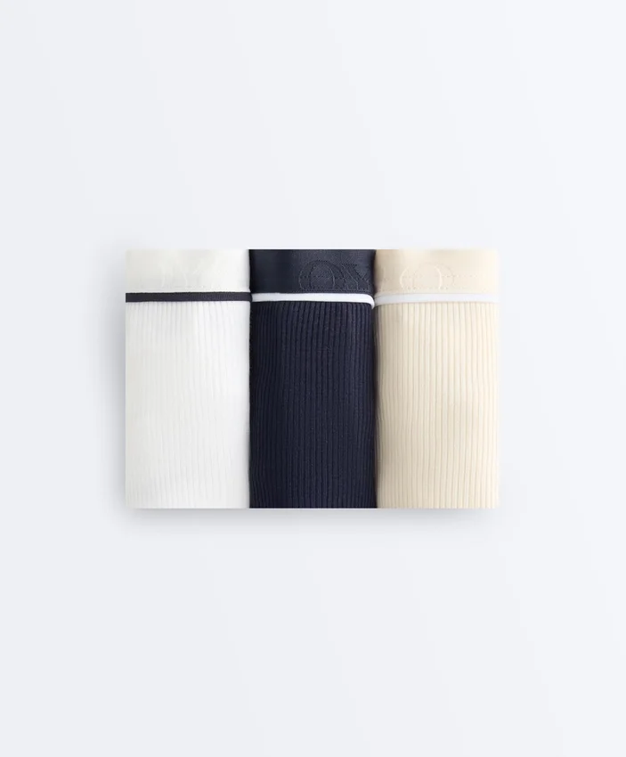 3 slip brasiliani a costine in misto cotone 3 slip brasiliani a costine in misto cotone