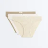 3 slip classici a costine in misto cotone con logo