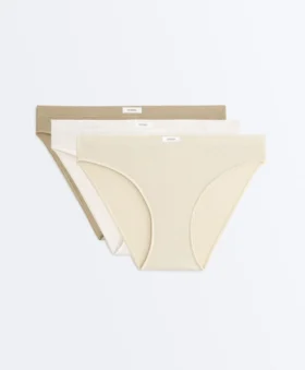 3 slip classici a costine in misto cotone con logo