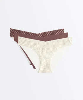3 slip classici da Bikini con taglio a V invisibile in misto poliammide tagliati al laser