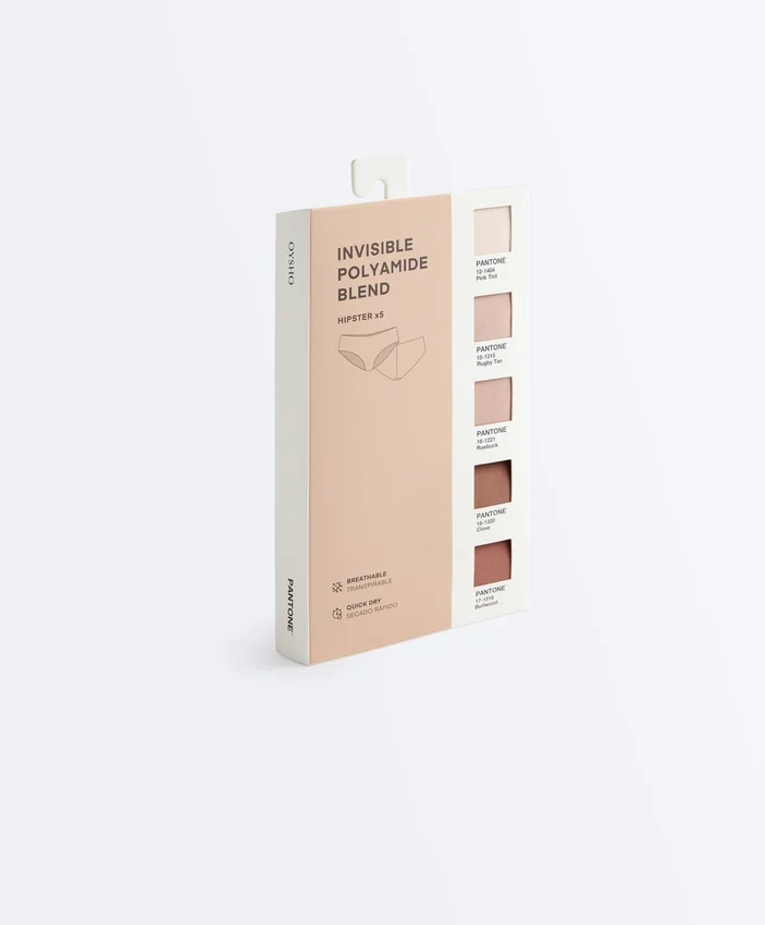 5 slip a vita bassa in misto poliammide Pantone™ invisibili 5 slip a vita bassa in misto poliammide Pantone™ invisibili